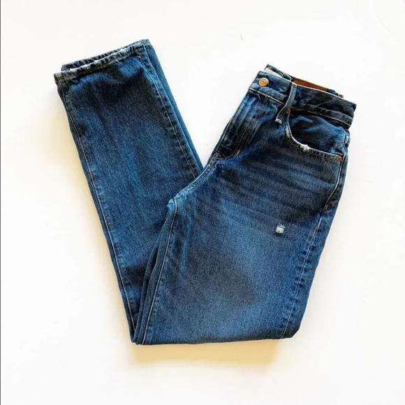 J Crew Slouchy Boyfriend Jeans 26 Tall Medium Wash Distressed Patches Embroidery - Picture 12 of 12